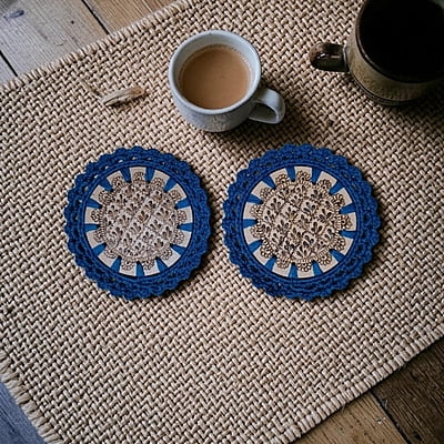 Mehndi Coaster Teal Blue