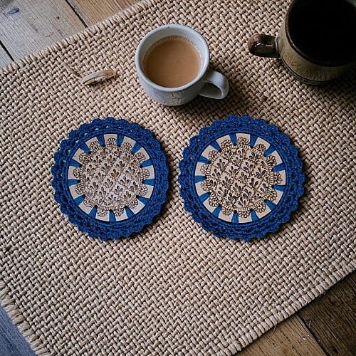 Mehndi Coaster Teal Blue