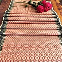 Madur Red Honeycomb Table Runner Madur Red Honeycomb Table Runner