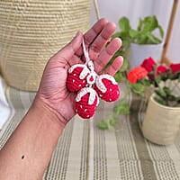 Handcrafted Crochet Strawberry Keychain