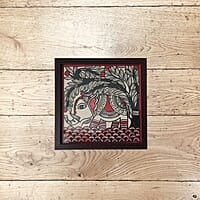 Madhubani Hand-Painted Elephant Tabletop