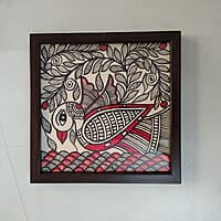 Madhubani Hand-Painted Mayur Tabletop
