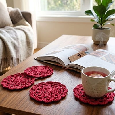 Mandala Coaster Red