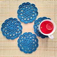 Mandala Coaster Teal Blue