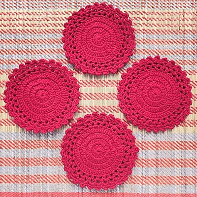 Round Coaster Red