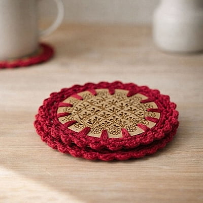 Mehndi Coaster Red