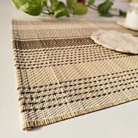 Madur Natural & Black Twill Centre Stripe Table Mats