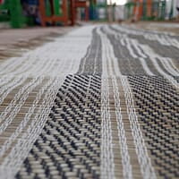 Madur Natural & Black Twill Centre Stripe Table Runner Madur Natural & Black Twill Centre Stripe Table Runner