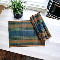 Madur Blue Base & Yellow Table Mats