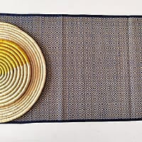 Madur Blue Rhombus Table Runner Madur Blue Rhombus Table Runner