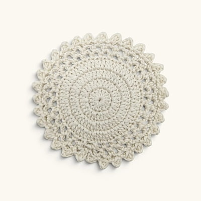 Round Coaster White