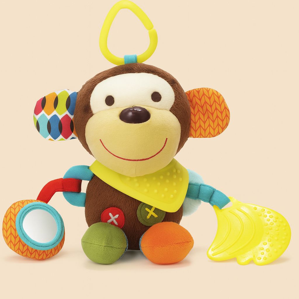 Muffin Monkey Multi-Sensory Activity Teething Toy & Rattle Muffin Monkey Multi-Sensory Activity Teething Toy & Rattle