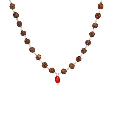 Rudraksha mala silver with pendant/Dollar for men