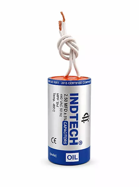 Indtech 2.5 MFD Fan Capacitor | Oil Type 440V Capacitor