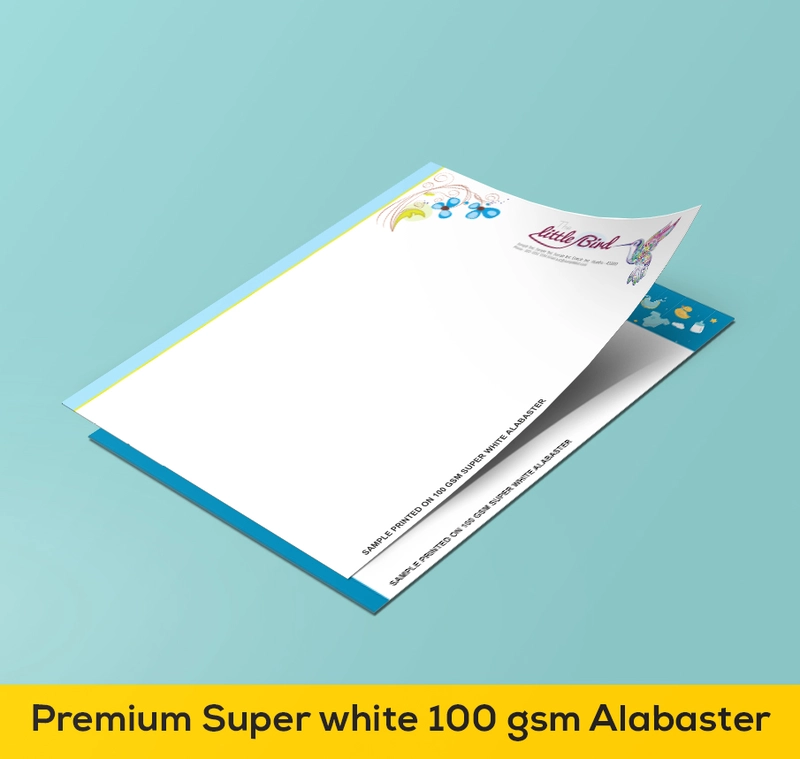 Letterheads printed on 100 gsm Super White Alabaster