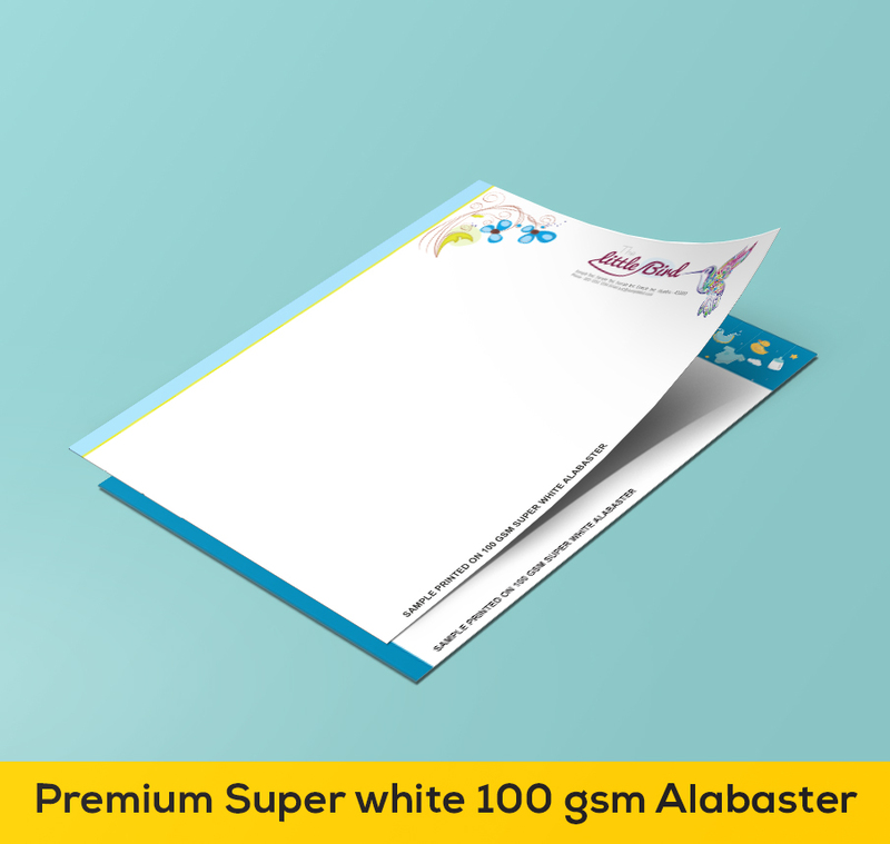 Letterheads printed on 100 gsm Super White Alabaster