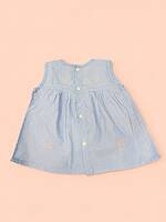 Iyal Cotton Embroidered Baby Frock - (0-6m) Blue Iyal Cotton Embroidered Baby Frock - (0-6m) Blue