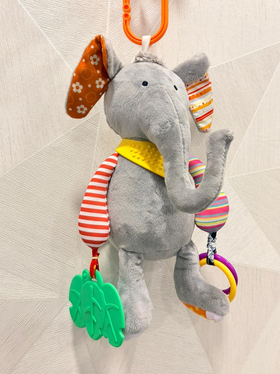 Peekaboo Elephant Multi-Sensory Activity Teething Toy & Rattle