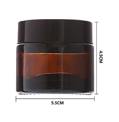 50ml Amber NEW Glass Jar + BLACK Cap + White Seal 50ml Amber NEW Glass Jar + BLACK Cap + White Seal