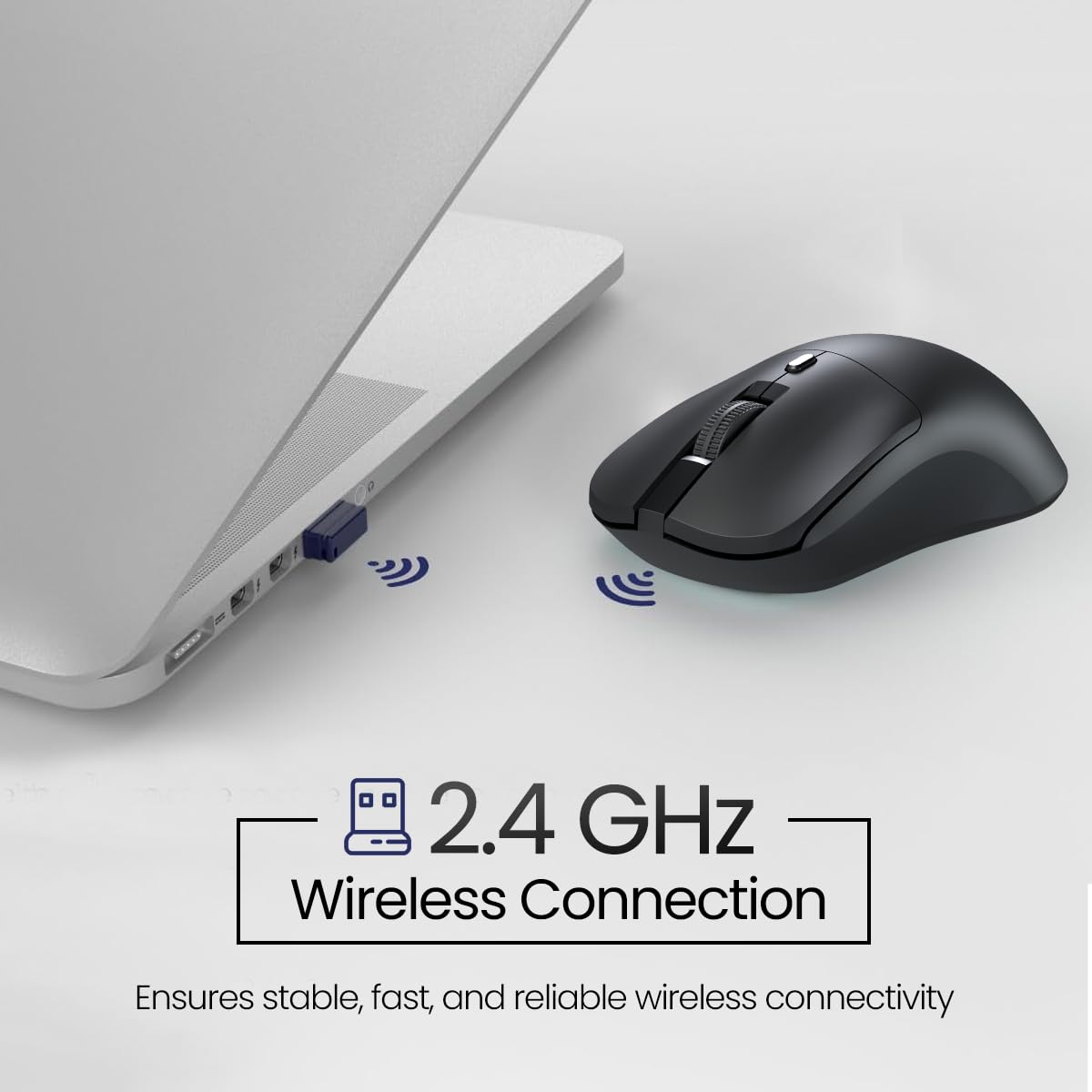 Portronics Toad 33 Wireless Mouse – 2.4GHz Wireless Receiver | Adjustable Sensitivity | Ergonomic Design | For Laptop, Desktop, PC, Mac | Black