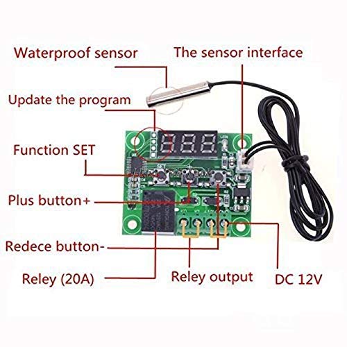 XH W1209 12V Digital Temperature Controller Module W/ Display and NTC Temp Sensor