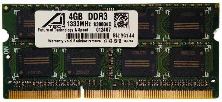 Techie 4GB DDR3 1333MHz Laptop RAM Stick, enhance your laptop's performance with this reliable memory upgrade. Perfect for multitasking and smooth operation, compatible with various models.