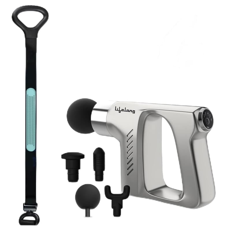 Lifelong Massage Gun - Full Body Massager - Percussion Gun Machine with Threaded Belt for Deep Tissue Muscle Massage