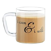 Borosil Classic I Will Mug, 305 ml, Transparent