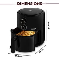 Borosil Best 3.5 L Capacity Air Fryer| 4 in 1 Function | Air Fryer for Bake, Grill, Roast, Reheat etc. | 90% Less Oil | 1450 Watt with 2 Years Warranty