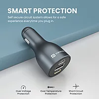 Portronics 120W Car Charger | 3-Port Fast Charging + PD | Charge multiple devices quickly | Compact design | Ideal for road trips | Compatible with various devices | Safe and efficient charging.