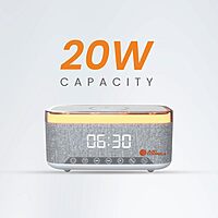 Just Corseca Sushi Elegant Speaker Alarm Clock – 20W | Wireless Charging | White Noise | White