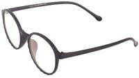 Unisex Medium Round Spectacle Frame. Glossy Black Color Frame. Transparent ARC Lens.