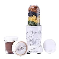 Wonderchef Nutri-blend Mixer, Grinder & Blender 400W 22000 RPM 2 unbreakable jars  White