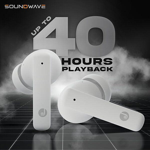 Just Corseca Soundwave TWS Earbuds – ANC & ENC | Bluetooth 5.3 | Type-C Charging | White