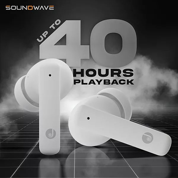 Just Corseca Soundwave TWS Earbuds – ANC & ENC | Bluetooth 5.3 | Type-C Charging | White