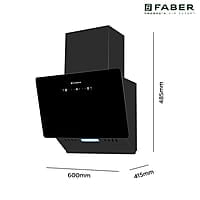 Faber 60cm 1200 m³/hr Vertical Wall Mounted Chimney Filterless Two Way Suction Auto Clean