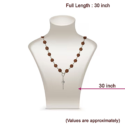 Silver Rudraksha Mala & Lord Murugan Vel Pendant