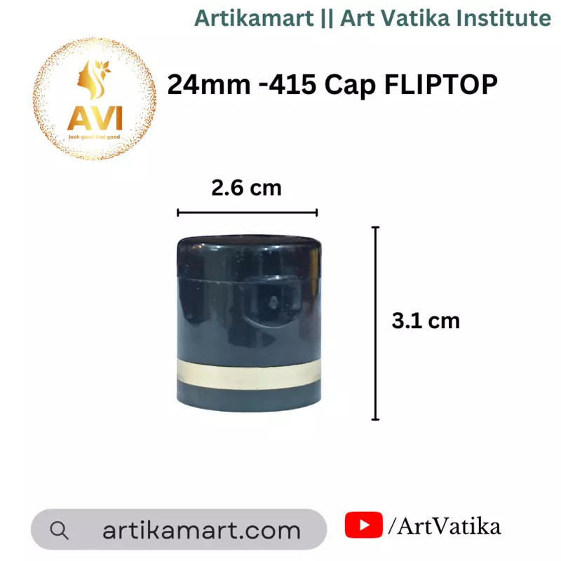 24mm -415 Cap FLIPTOP Black with Gold Foiling