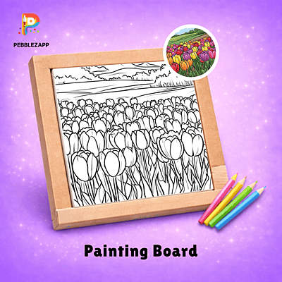 Beautiful Tulip Field Coloring