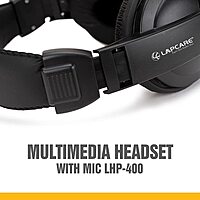 Lapcare LHP‑400 Multimedia USB Wired Headset with Mic | Over‑Ear Stereo Headphones with 40 mm Driver, HD Sound & 3‑Way Adjustable Mic – Ideal for Calls & Media