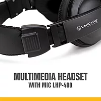 Lapcare LHP‑400 Multimedia USB Wired Headset with Mic | Over‑Ear Stereo Headphones with 40 mm Driver, HD Sound & 3‑Way Adjustable Mic – Ideal for Calls & Media