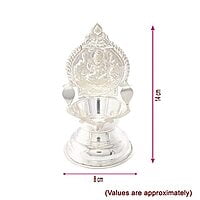 Silver Kamakshi, Traditional Diya, with Trigger Stick