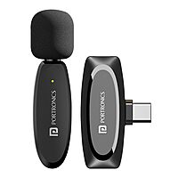 Portronics Dash 7 POR 2508 Lightning Wireless Mic – Plug & Play  Black