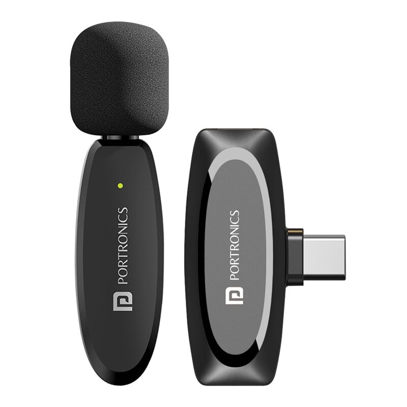 Portronics Dash 7 POR 2508 Lightning Wireless Mic – Plug & Play  Black