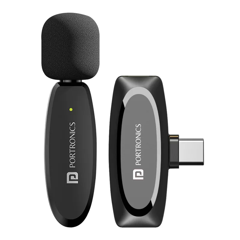 Portronics Dash 7 POR 2508 Lightning Wireless Mic – Plug & Play Black