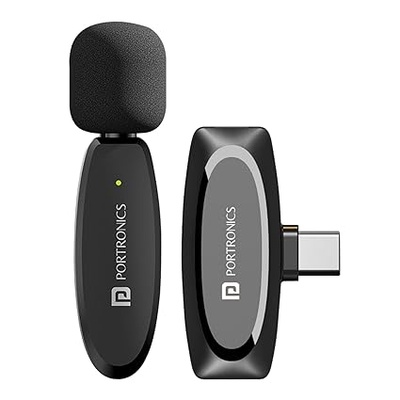 Portronics Dash 7 Omnidirectional Type C Wireless Microphone, Noise Cancellation, Plug & Play, Lapel Wireless Mic for Video Recording, Supports Type C Android, iPhone, Camera(Black) Portronics Dash 7 Omnidirectional Type C Wireless Microphone, Noise Cancellation, Plug & Play, Lapel Wireless Mic for Video Recording, Supports Type C Android, iPhone, Camera(Black)