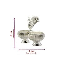 Silver Haldi Peacock Kumkum Holder
