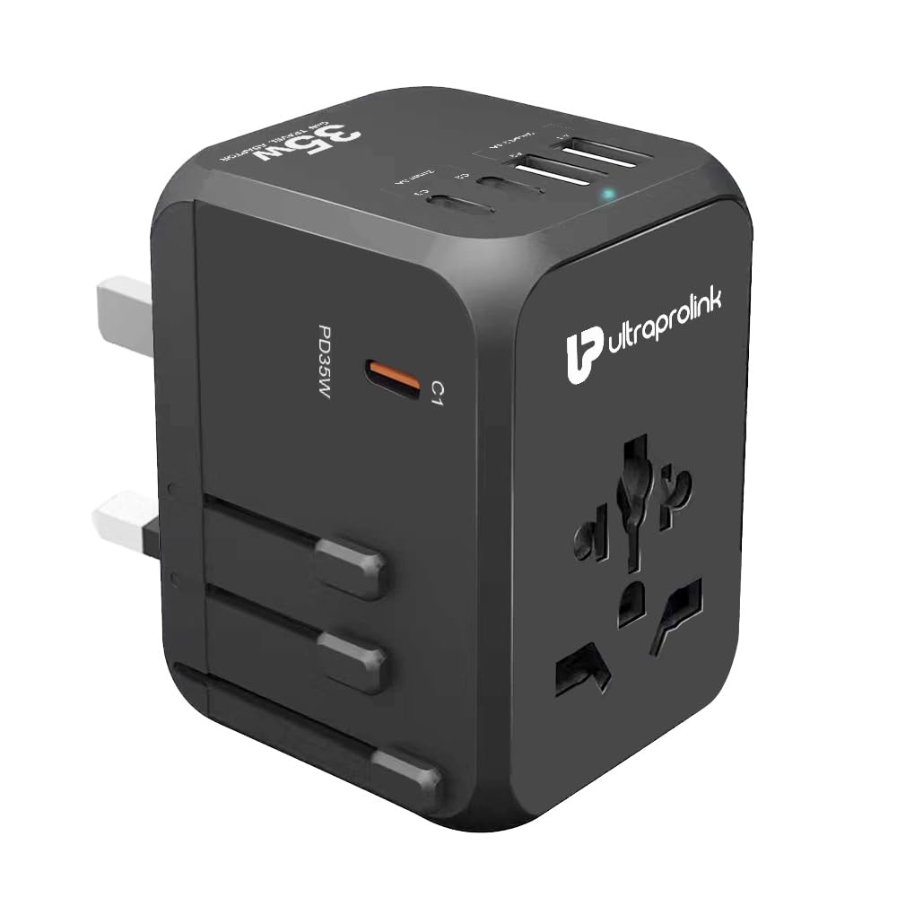 UltraProlink UM1187 - World Travel Adapter & 5 USB Gan Charger