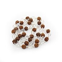 Silver tied Sphatik & Rudraksha Mala/Chain