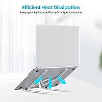 Portronics My Buddy K Lite Foldable Laptop Stand with Adjustable Heights, Anti-Slip Silicone Pads, Collapsible Design, 5 kg Max Weight